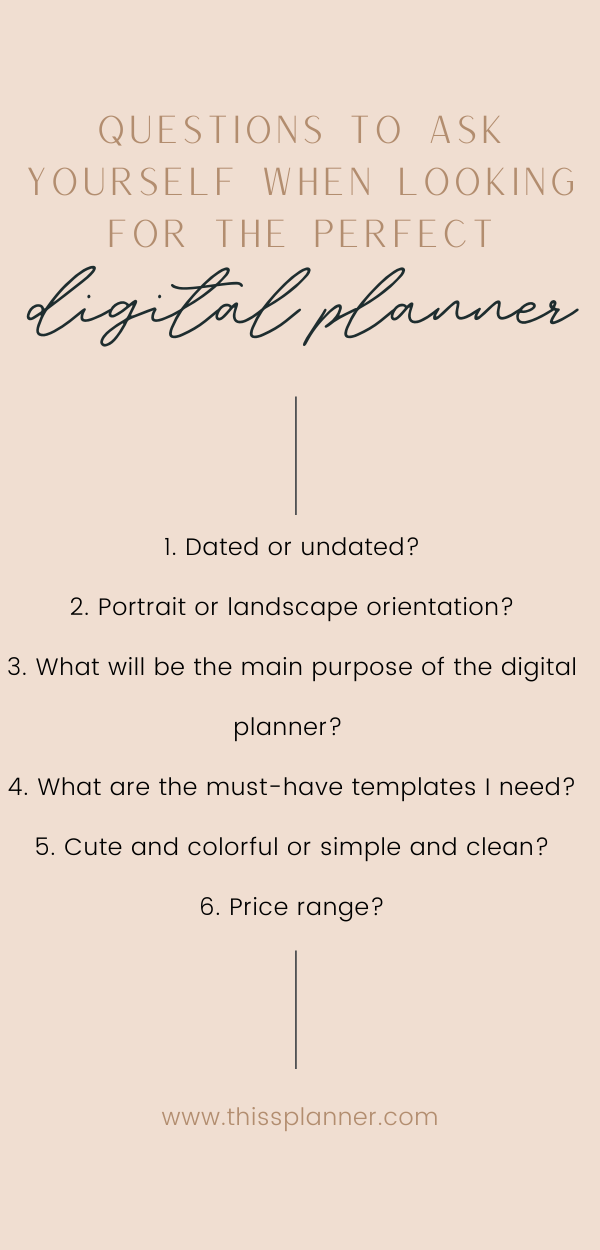digital planner questions
