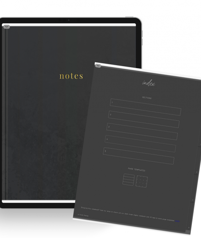 dark mode digital notebook
